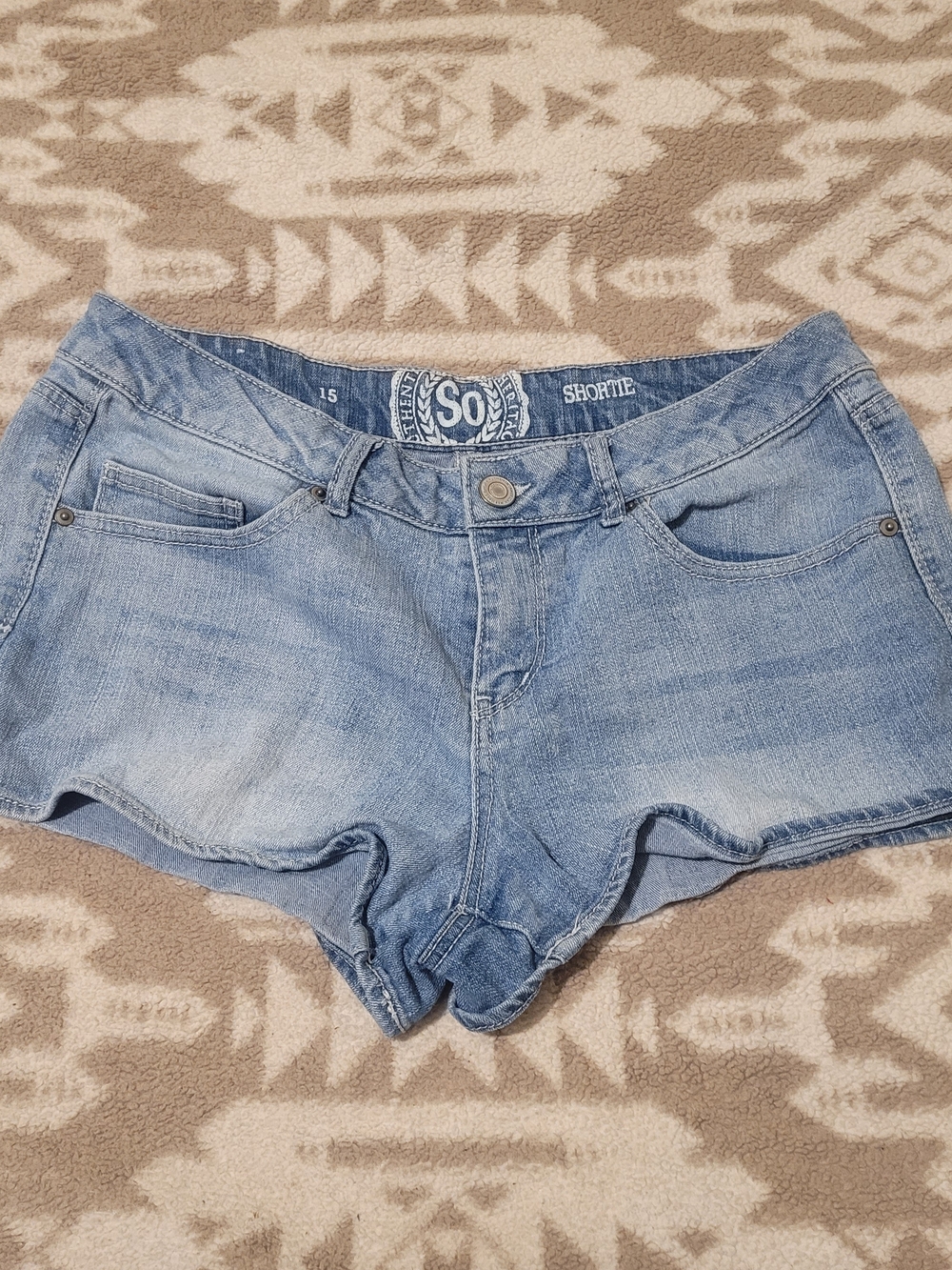 SO Denim Light Blue Women's Shortie Denim Shorts